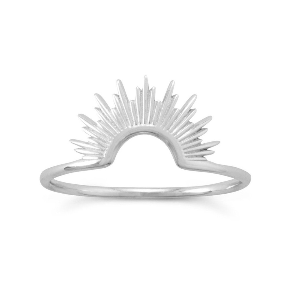 🌞 "Shine On!" Shiny Silver Sunburst Ring